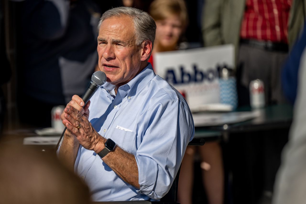 Texas Gov. Greg Abbott speaks during a campaign event in Katy, Texas in October. 