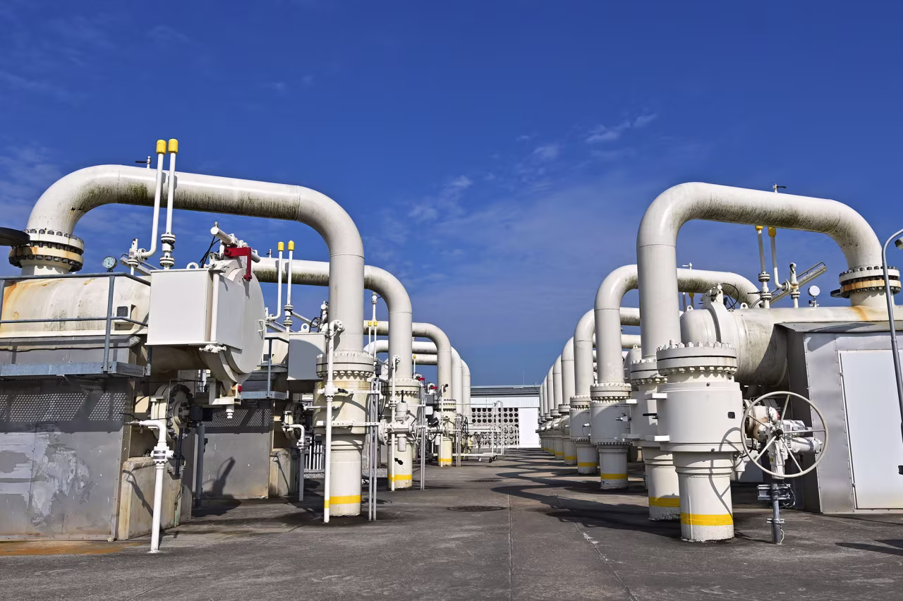 Equipment operated by GCA (Gas Connect Austria) and TAG (Trans Austria Gas pipelines) at one of the largest interconnection gas hubs in Europe at Baumgarten an der March, Lower Austria, on May 9. 