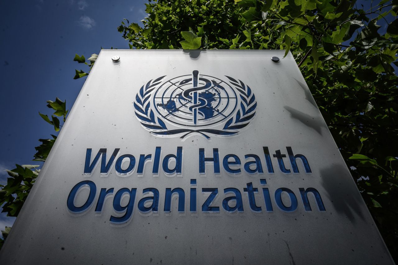 The World Health Organization's sign is shown at its headquarters in Geneva, Switzerland, on July 3. 