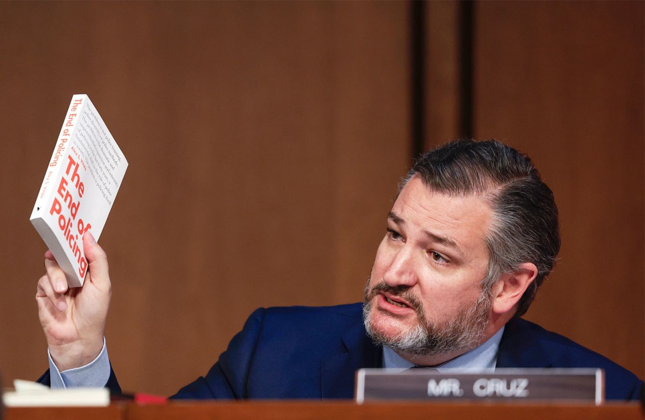 GOP Sen. Ted Cruz questions Supreme Court nominee Judge Ketanji Brown Jackson during her Senate Judiciary Committee confirmation hearing on Tuesday. 