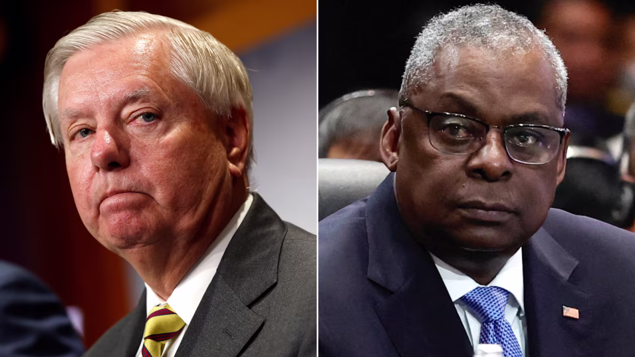 US Sen. Lindsey Graham and Secretary of Defense Lloyd Austin. 