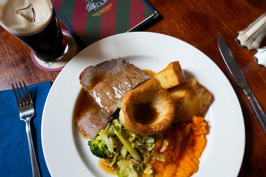 The Sunday roast is a regular weekly fixture on many pub menus.