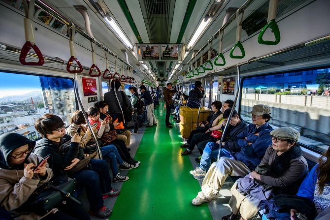 <strong>Tech train paradise</strong>:<strong> </strong>As befits an ultra-modern city, the totally wired Seoul Metro keeps passengers connected at all times, with Wi-Fi available even when underground. The seats are heated too.