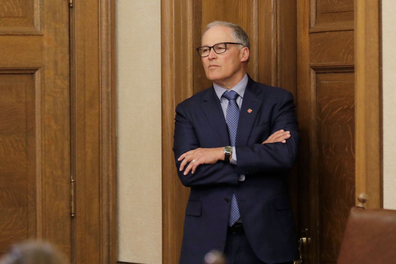 Washington Gov. Jay Inslee on Monday, April 13, at the Capitol in Olympia, Washington.