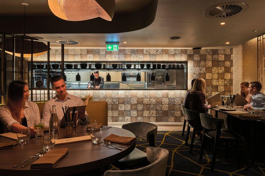 Diners enjoy a meal in a Sydney restaurant.