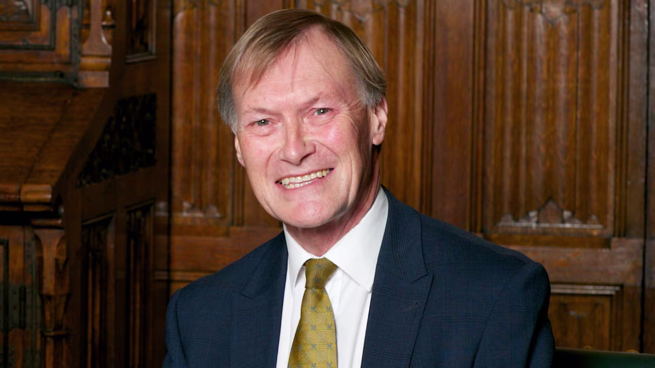 British lawmaker David Amess, a member of Boris Johnson's ruling Conservative Party, is seen at the House of Commons in October 2016.