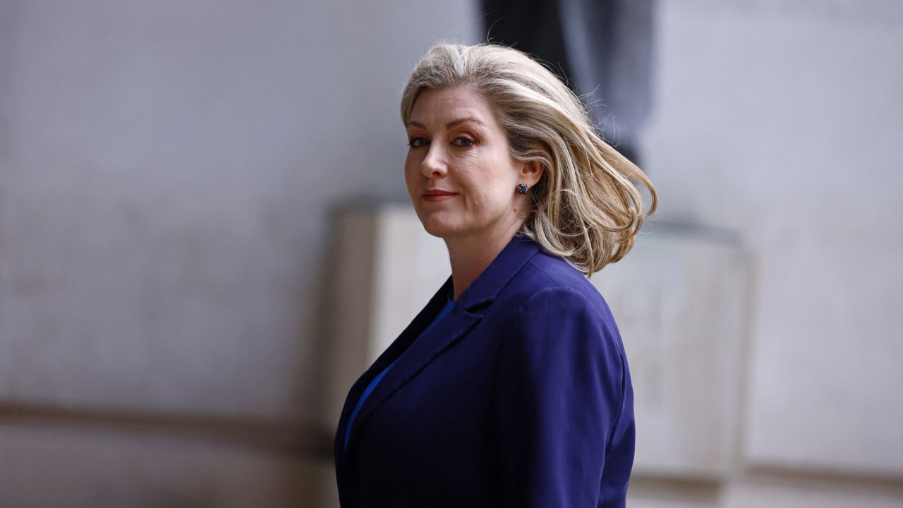 Leader of the House of Commons and Conservative MP Penny Mordaunt arrives at the BBC studio in London on June 7, ahead of a live TV debate between representatives from the leading parties standing in the UK general election.