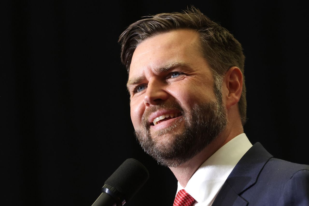 Sen. JD Vance speaks at a campaign rally in Radford, Virginia, on Monday.