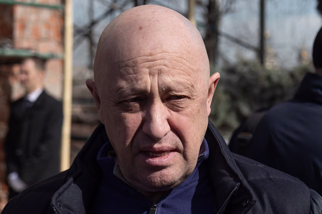 Yevgeny Prigozhin attends a funeral in Moscow, Russia, on April 8. 