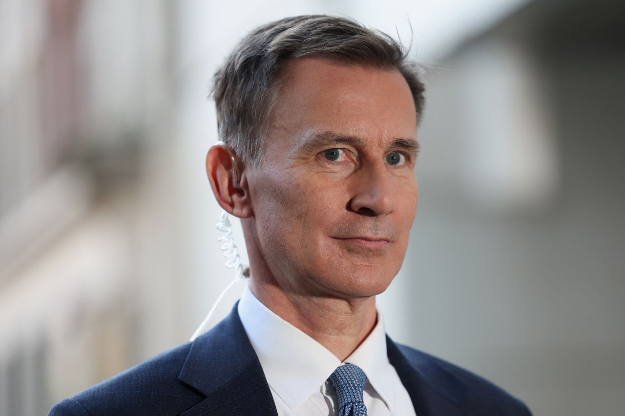 UK Chancellor of the Exchequer Jeremy Hunt gives an interview in London in November 2023. 