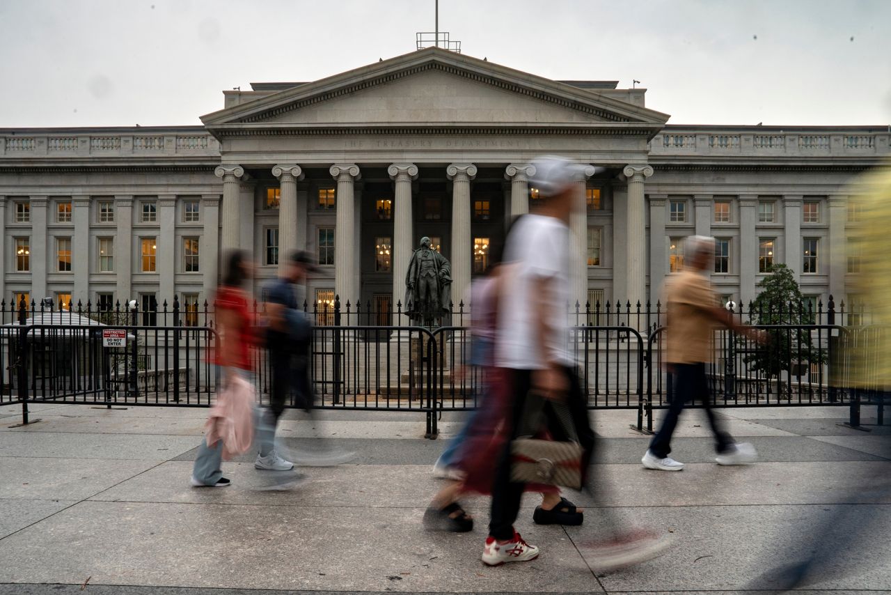 The US Treasury building in Washington, DC, on August 29.