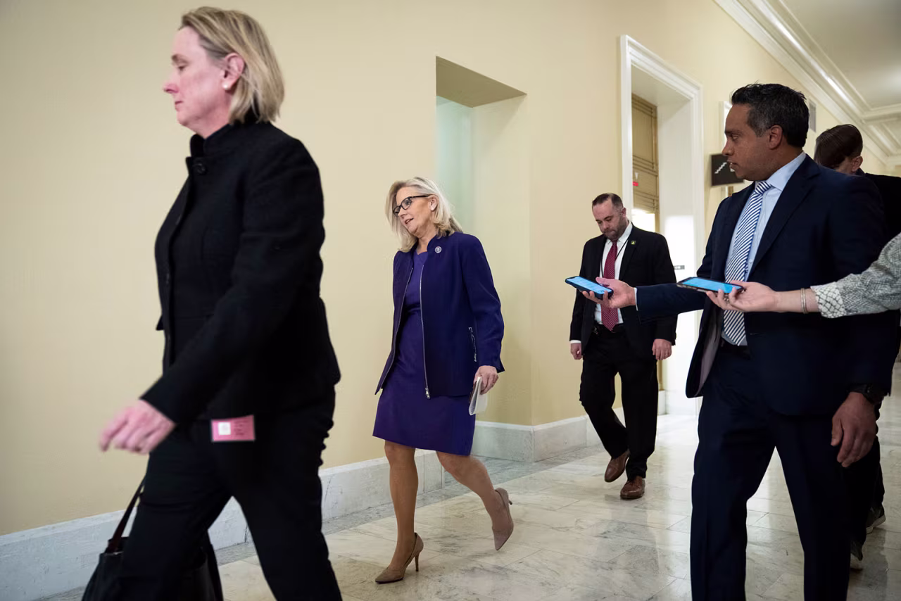 House select committee vice chair Rep. Liz Cheney arrives for the final hearing on Capitol Hill on Monday, December 19. 