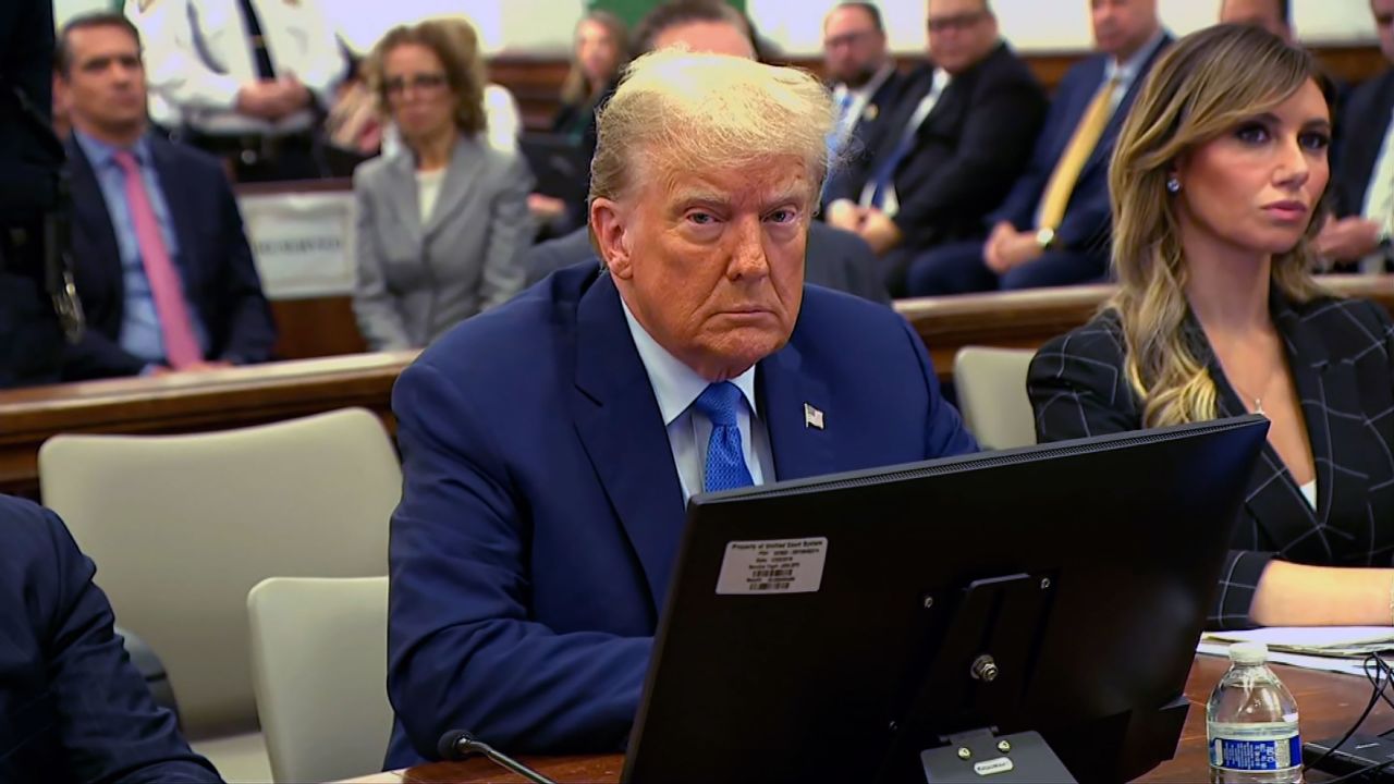 Former President Donald Trump at New York Supreme Court on Monday.