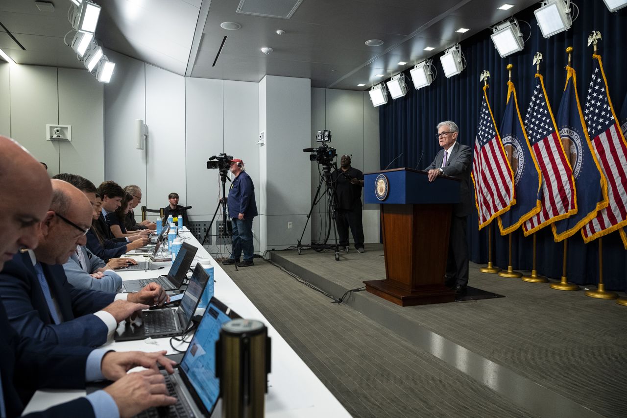 U.S. Federal Reserve Chair Jerome Powell speaks to media during a press conference after a meeting of the Federal Open Markets Committee, at the Federal Reserve, in Washington, D.C., on July 31.