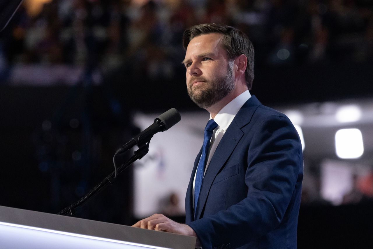 JD Vance speaks at the Republican National Convention on Wednesday.