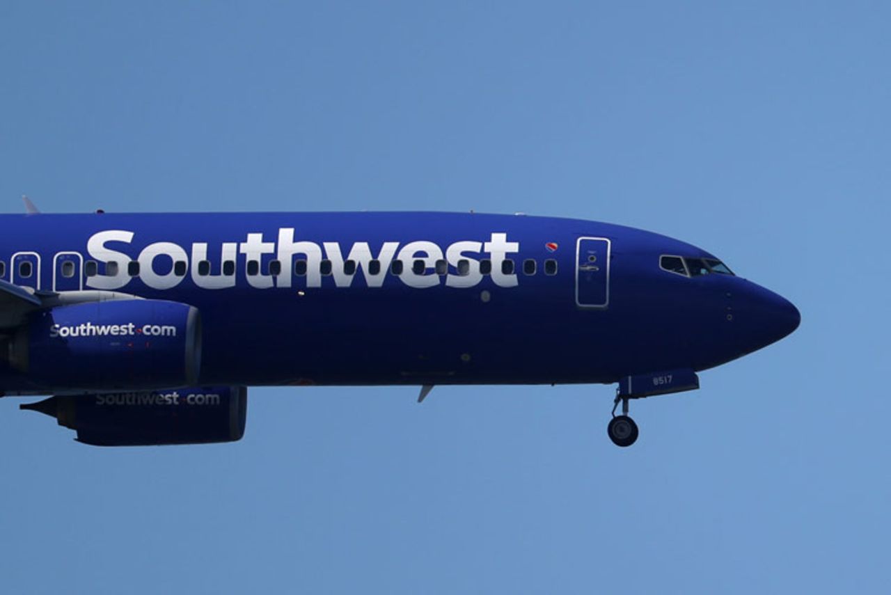 A Southwest Airlines Boeing 737 plane prepares to land at Oakland International Airport on April 25, 2019 in San Leandro, California. 