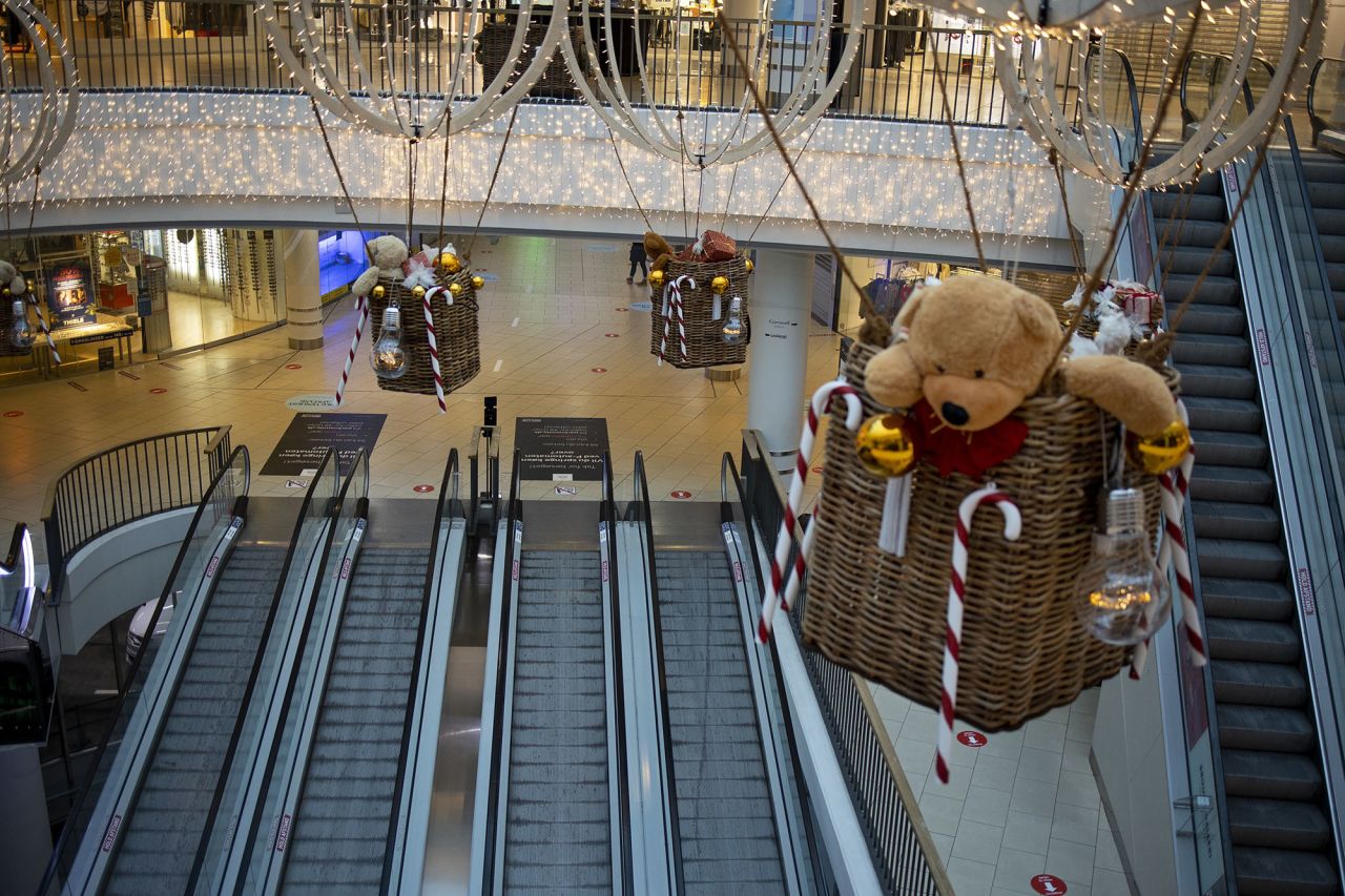 A view of an empty Bruuns Galleri in Aarhus, Denmark, on December 17, 2020. 