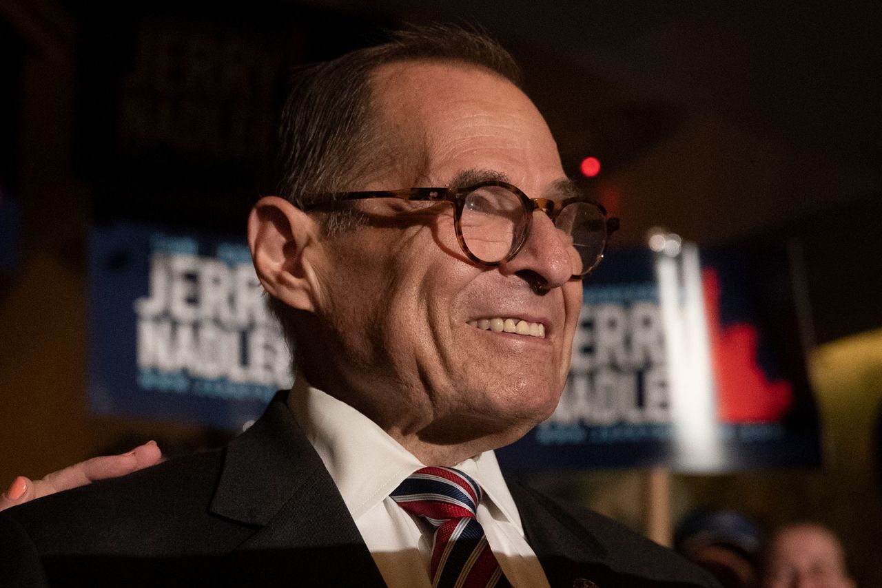 Rep. Jerry Nadler speaks during his election night party in New York on Tuesday.