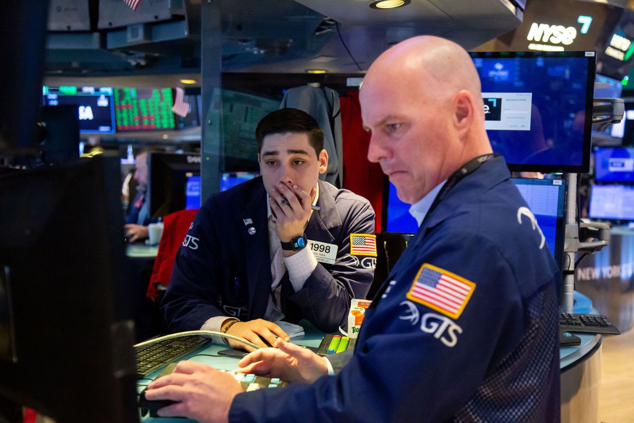 Traders work on the floor of the New York Stock Exchange?on Monday, March 20. 