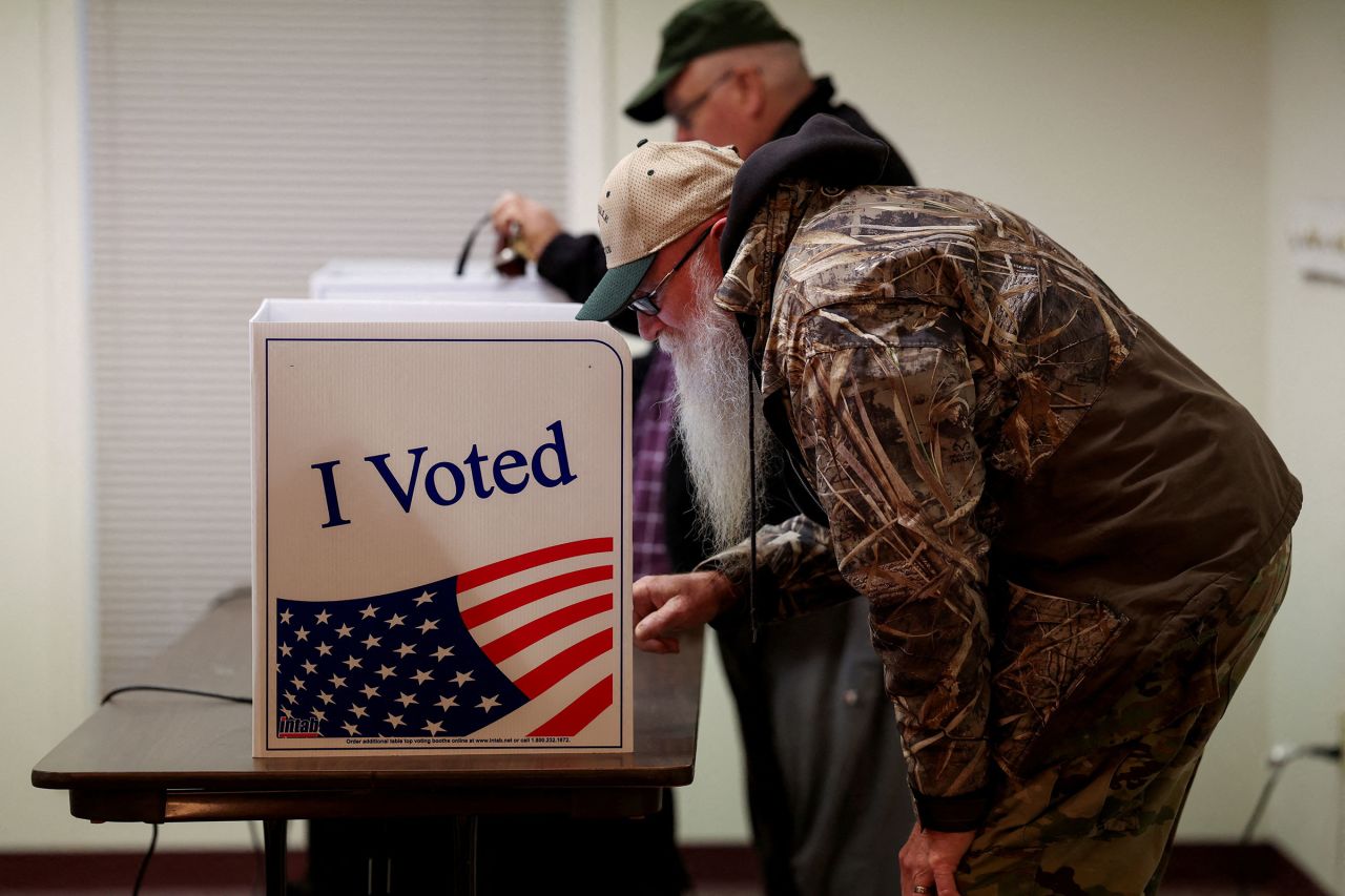 People vote in the South Carolina Republican presidential primary election at the Unity ARP Presbyterian church in Piedmont, South Carolina, on Saturday. 