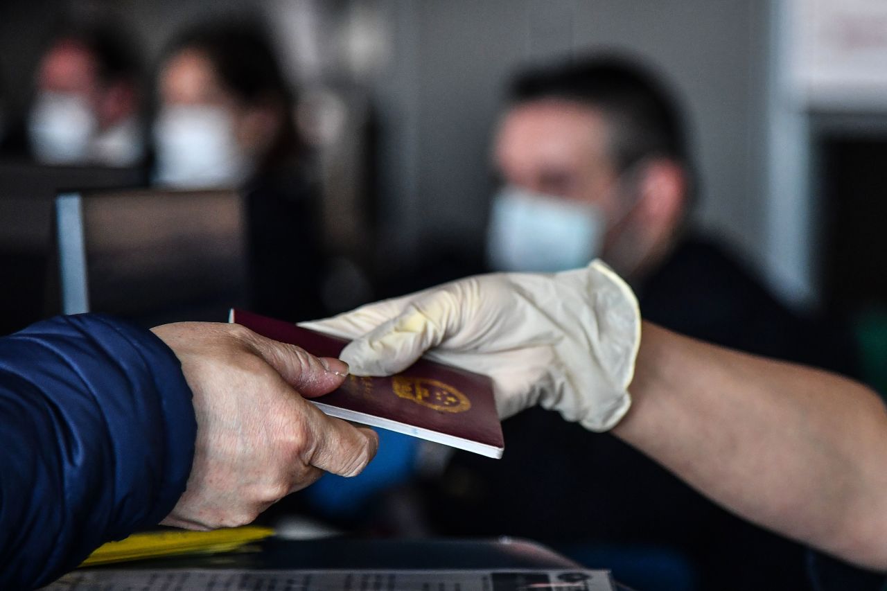A passenger returning to Rome from Wuhan, China, on January 23, 2020. 