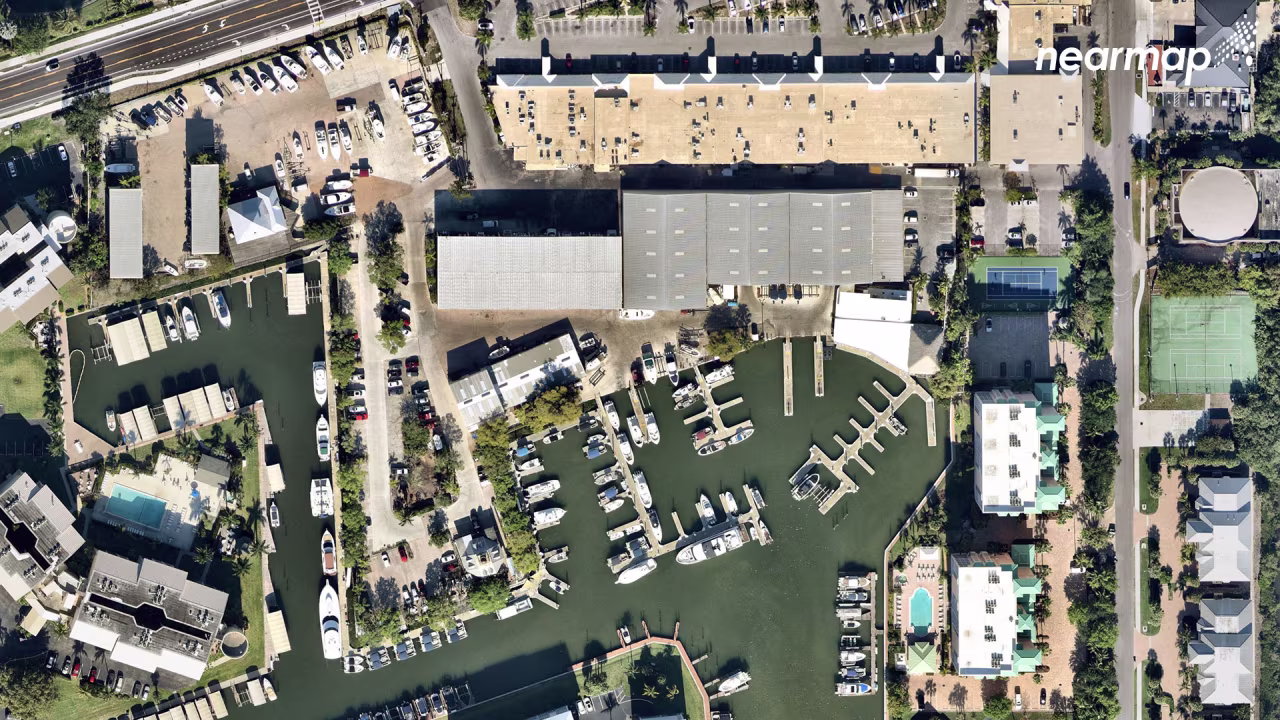 An aerial view of Fort Myers, Florida, before Hurricane Ian.