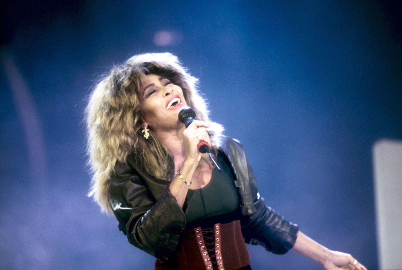 Tina Turner performs in London in 1986.