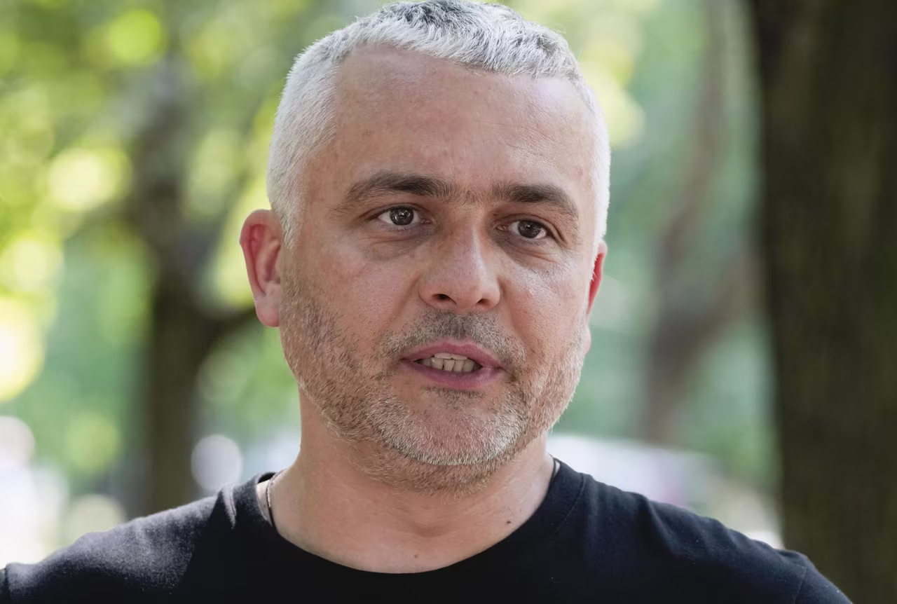 Oleh Kiper gives an interview in Odesa on August 16.