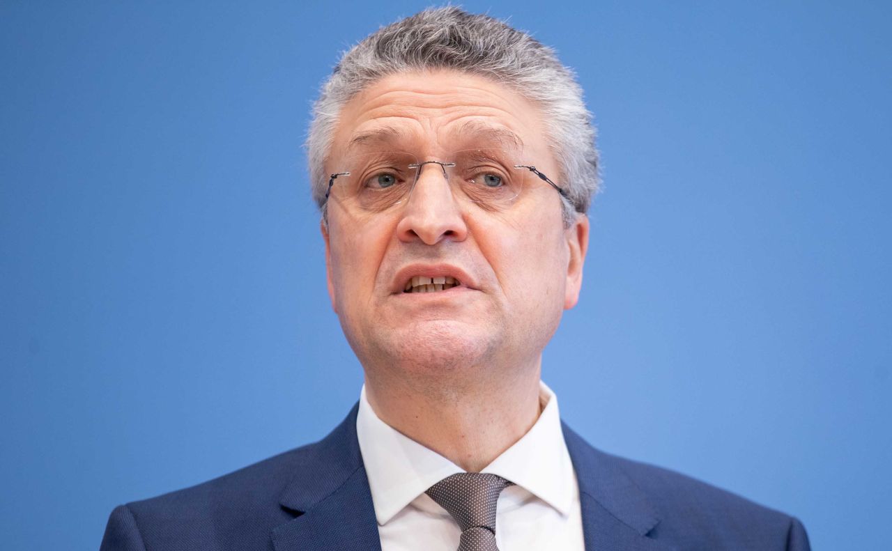 Lothar Wieler, President of Germany's Robert Koch Institute, speaks to the media on March 5, in Berlin.