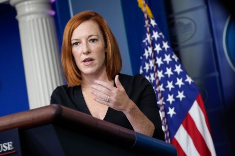 White House Press Secretary Jen Psaki speaks to reporters during the daily press briefing at the White House on August 27.