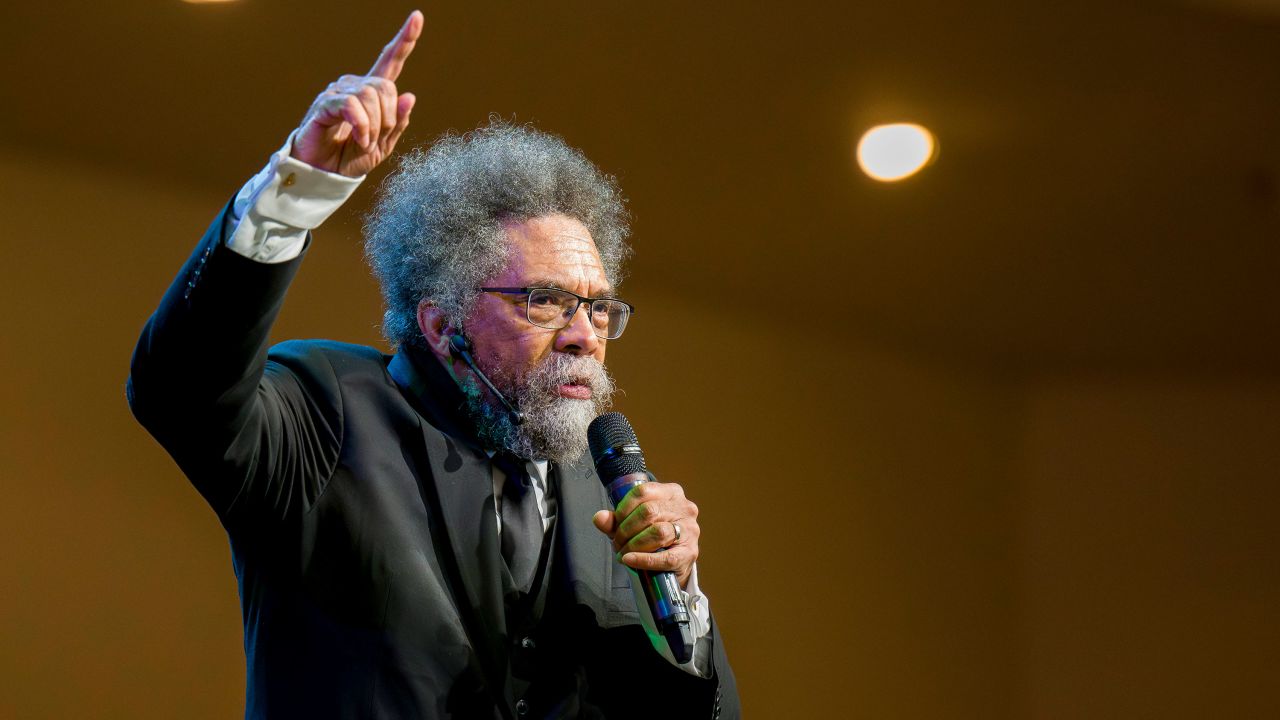 Cornel West, independent presidential candidate speaks at Second Baptist Church in Santa Ana, California, on March 29. 