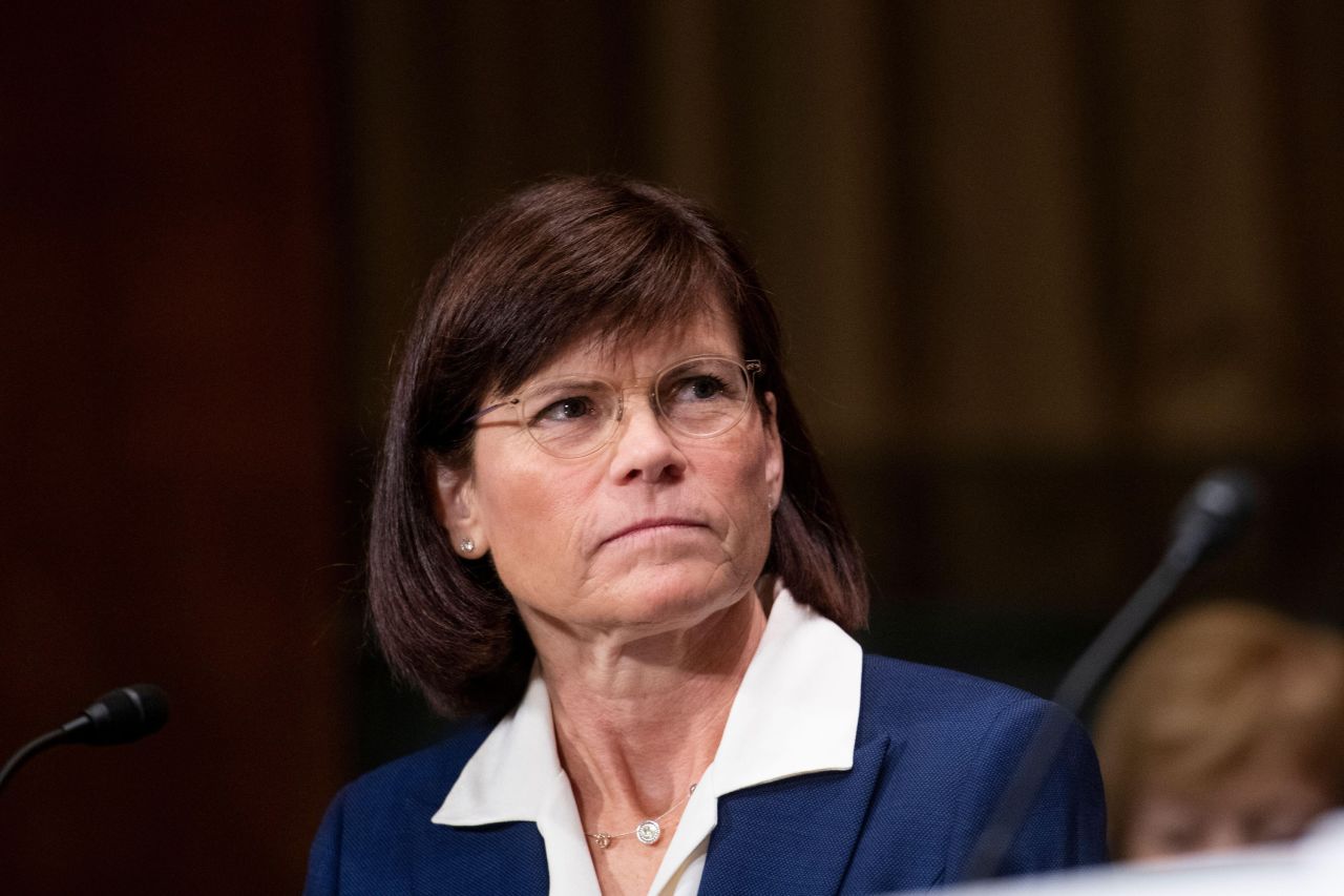 Jane Beckering appears before a senate committee on the judiciary hearing for her nomination to be United States District Judge, in Washington, DC, on October 6, 2021.