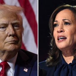 Former President Donald Trump, left, and Vice President Kamala Harris.