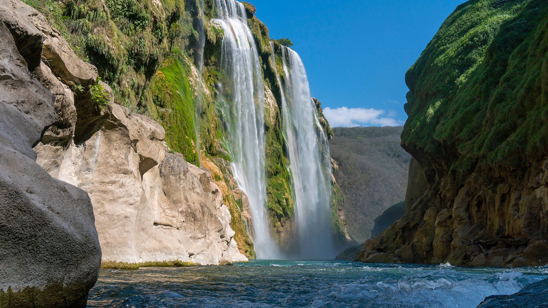 Cascada de Tamul — a top draw in Mexico's La Huasteca Potosina region — is an impressive sight when the falls are flowing.