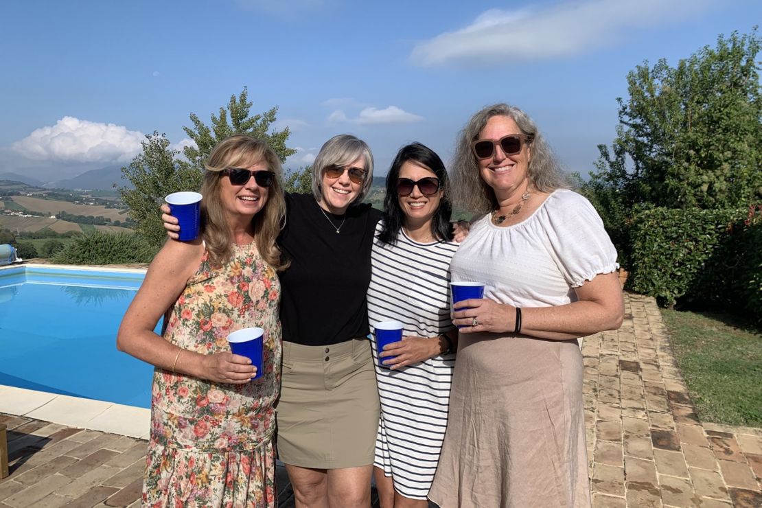 Candotti, Clark, Carrano and Garrison recreated the photo while on vacation in Le Marche, Italy last summer. Candotti even wore the same dress, 35 years later.