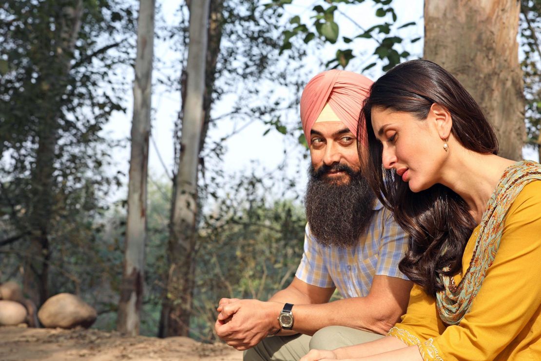 Aamir Khan and Kareena Kapoor in "Laal Singh Chaddha" (2022). Khan played the lead, a Sikh character, in a reimagining of 1994 hit "Forrest Gump."