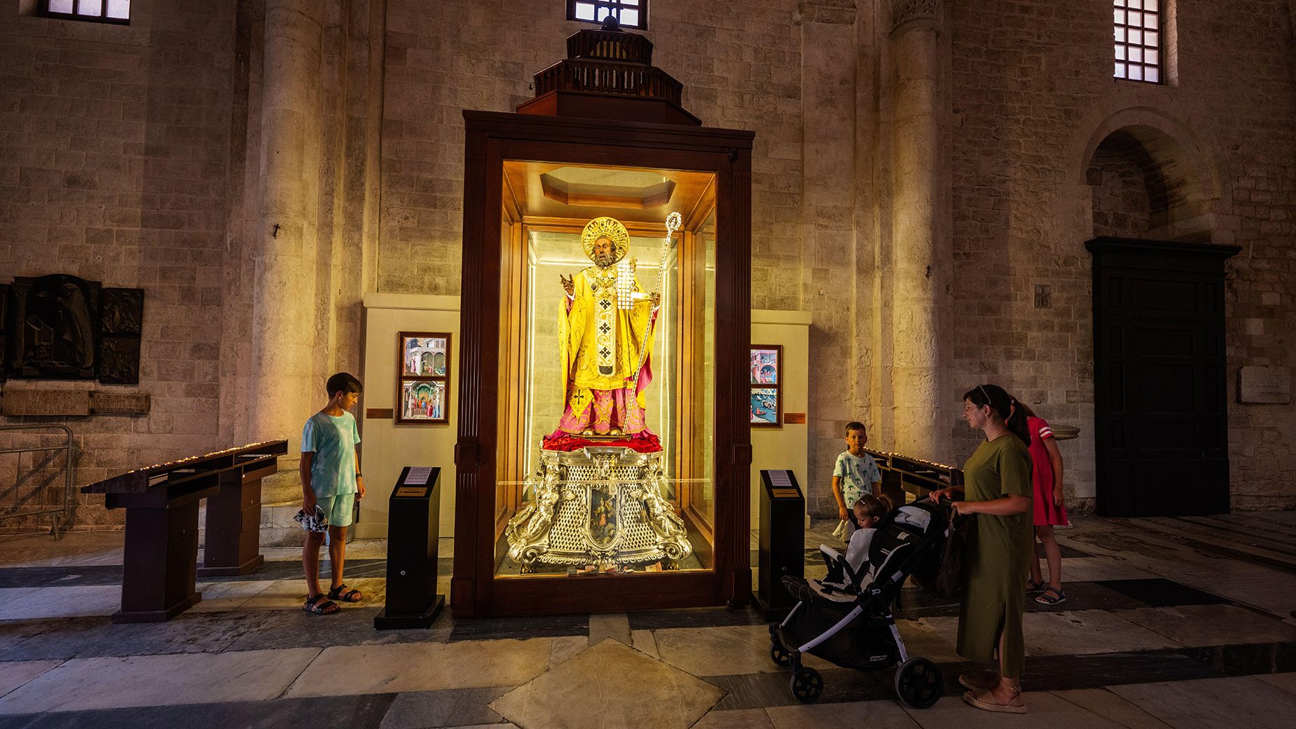 The Basilica di San Nicola in Bari, which houses the remains of Saint Nicholas, is a pilgrimage destination for Christians from all over the world.