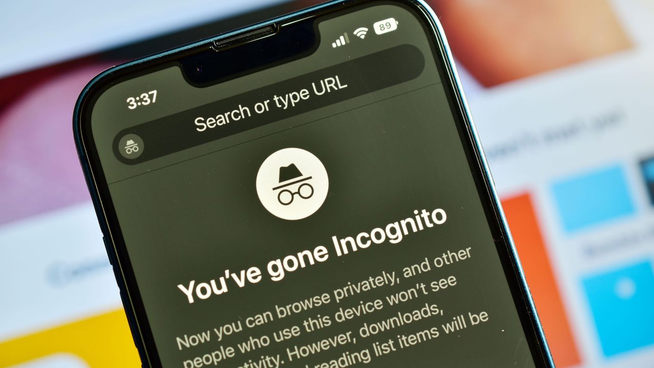 January 07, 2023: Incognito tab on smartphone, private browser