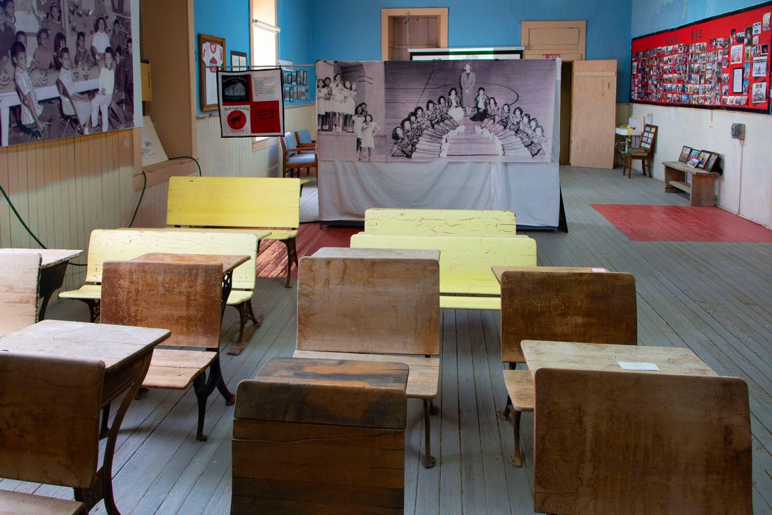 Visitors can see school displays of the period at Blackwell School National Historic Site in Marfa.