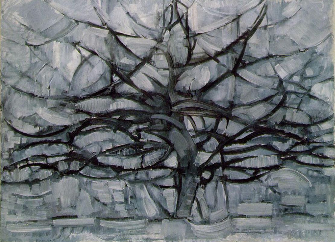 Piet Mondrian's 1911 work “De Grijze Boom” (“The Gray Tree”) is abstract but still clearly a tree.
