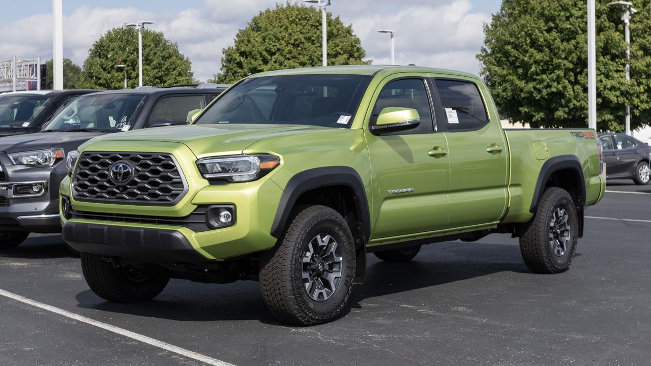 Indianapolis - September 3, 2023: Toyota Tacoma display at a dealership. Toyota offers the Tacoma in SR, SR5, TRD, Limited, Trail SE, and TRD Pro mode.