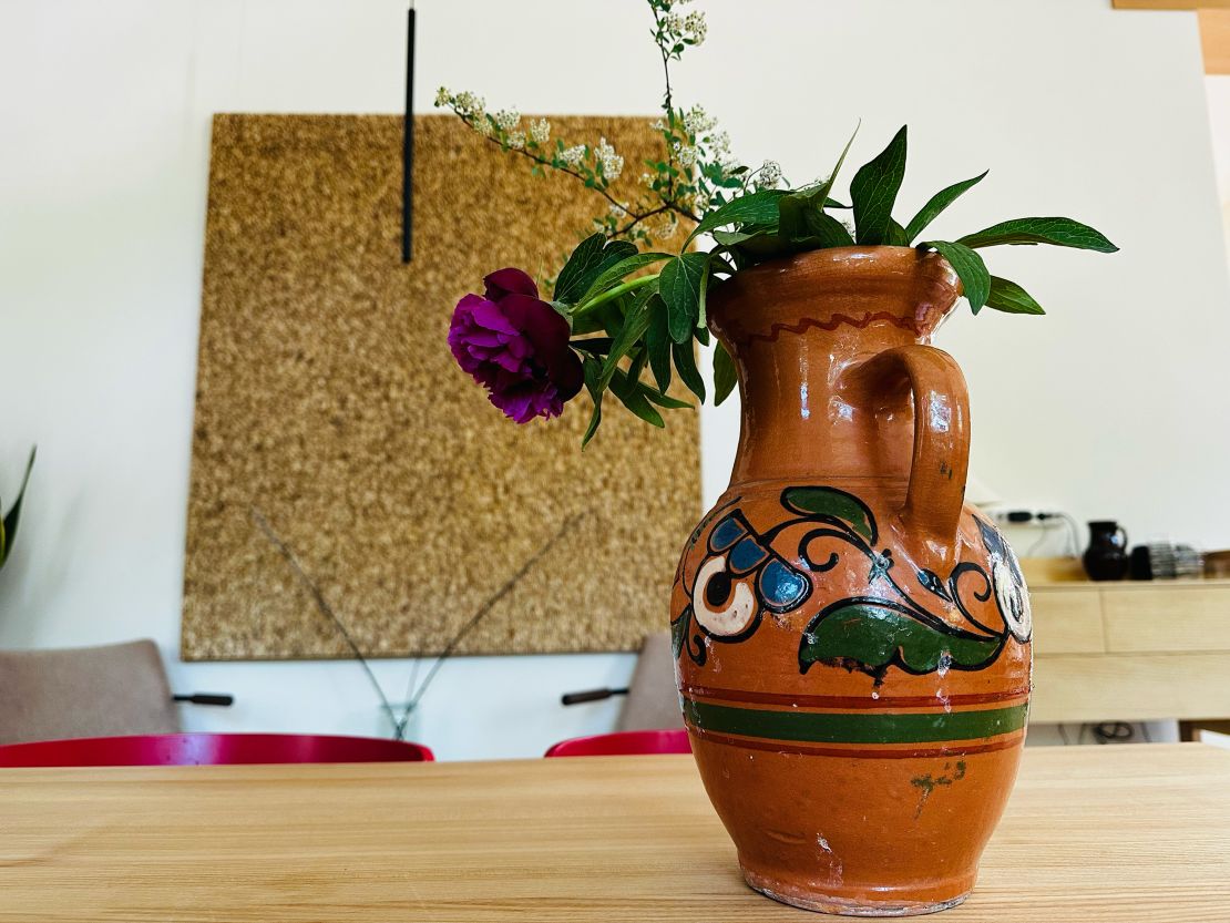 Traditional Ukrainian crafts are given prominence at Café Snidanishna alongside the cuisine. This jug is from the Poltava region.