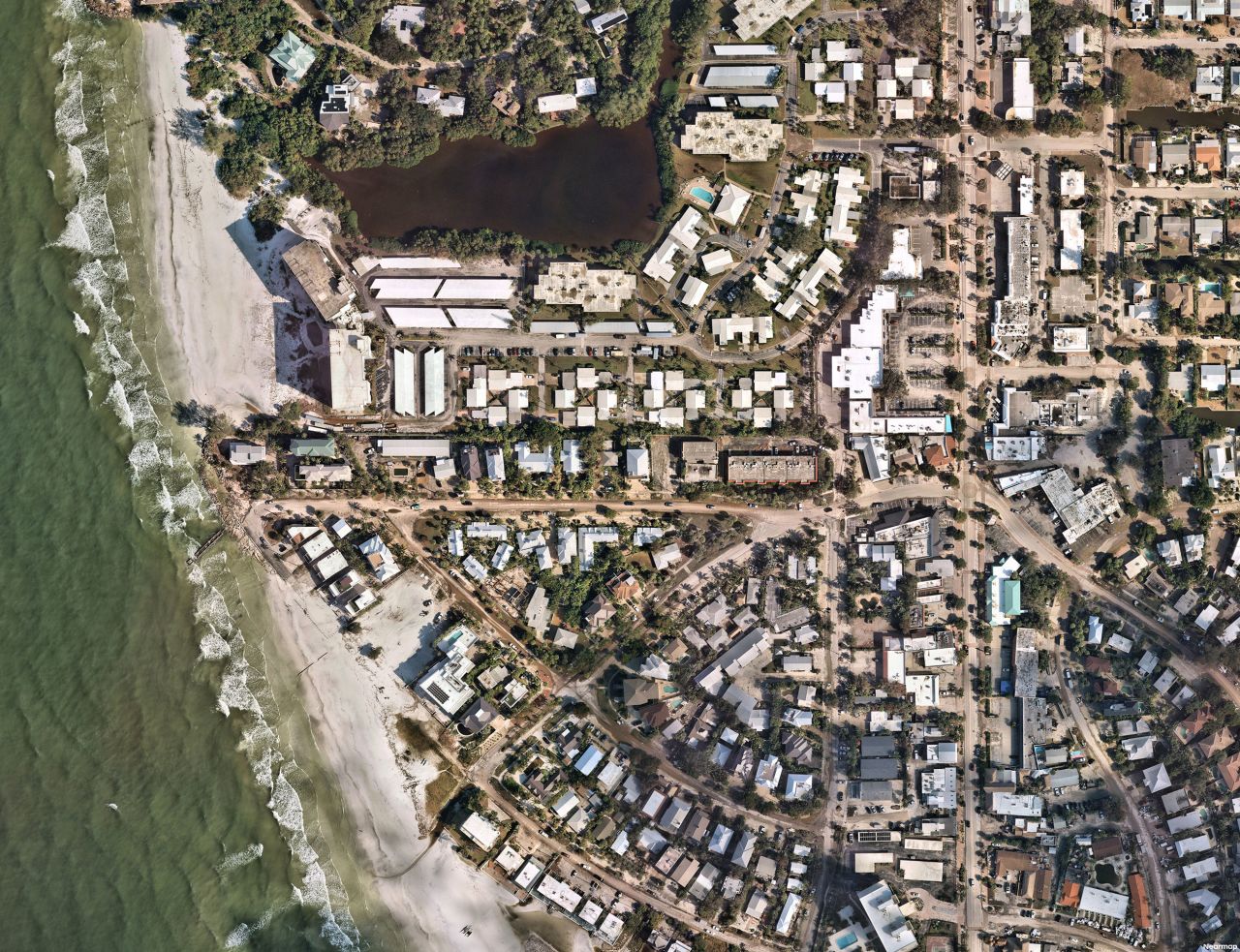 Avenida-Messina in Siesta Key, Florida, is seen before Hurricane Milton on September 29.