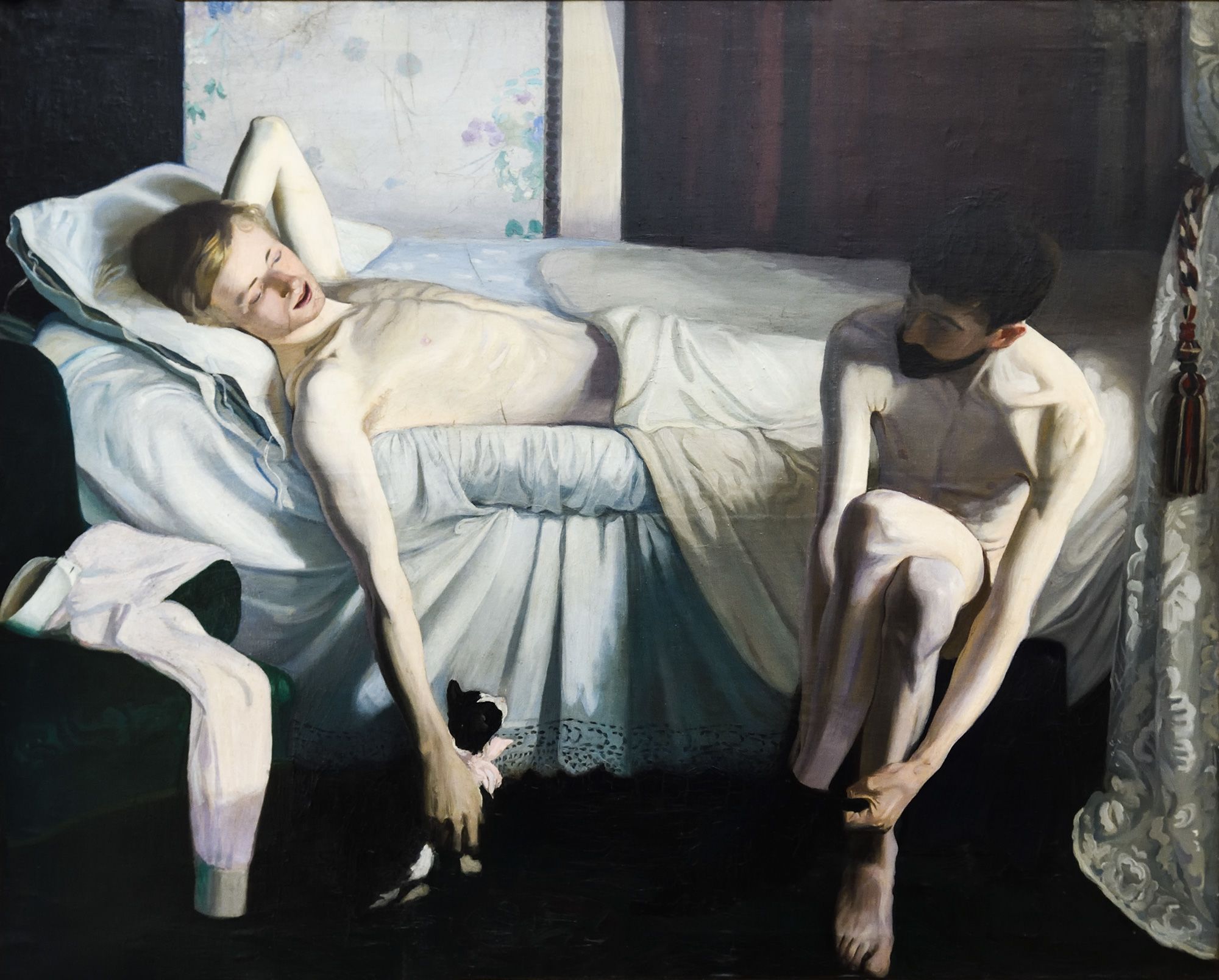 Andreas Andersen’s 1894 painting “Interior with Hendrik Andersen and John Briggs Potter in Florence” was a rare portrait of the era showing a scene of intimacy and closeness between two men.