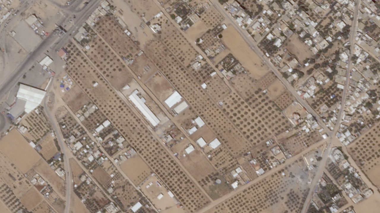 A satellite image shows Rafah, Gaza, on May 5.