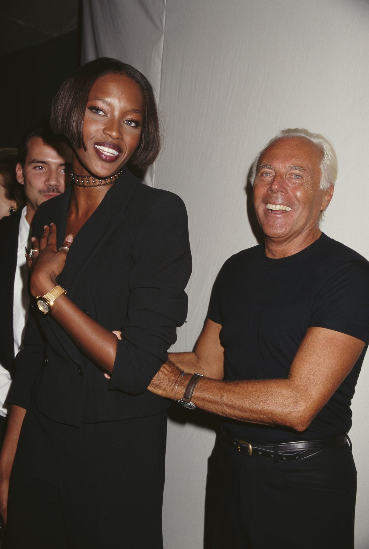 Armani with Naomi Campbell in 1996.