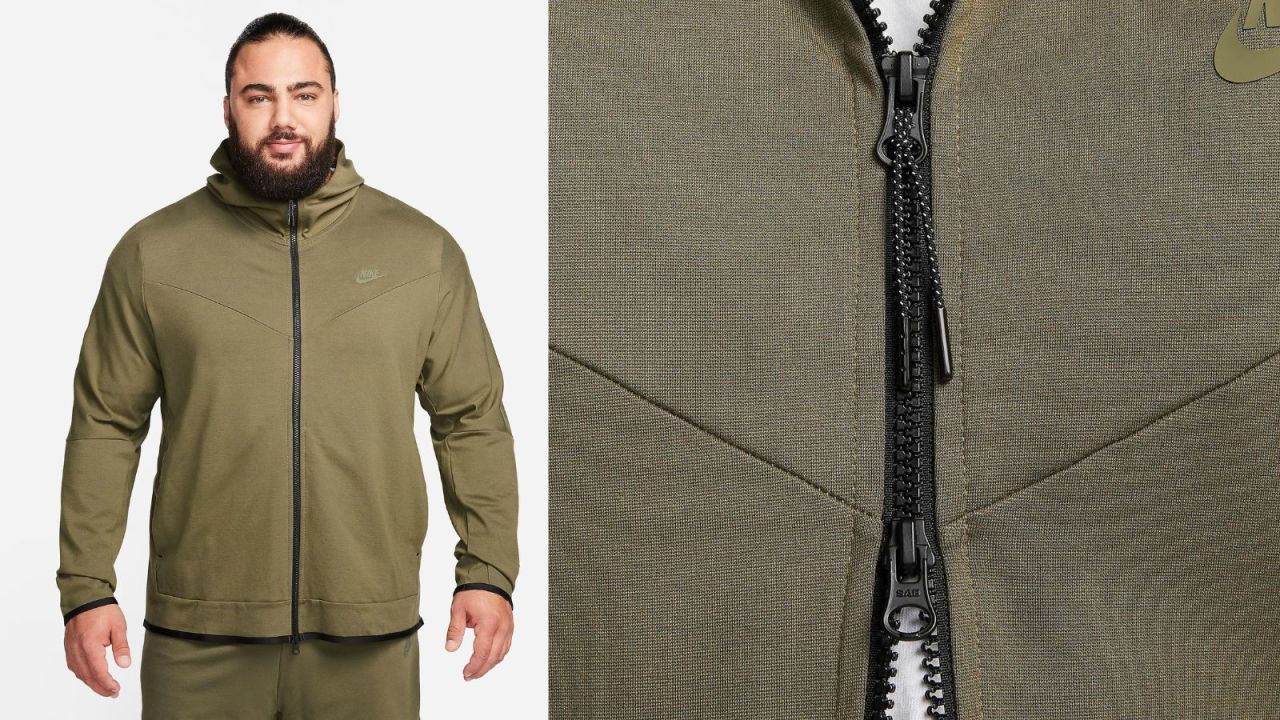 Men’s Tech Fleece Full-Zip Hoodie Jogging Set Soft Cotton Texture Sweatsuit