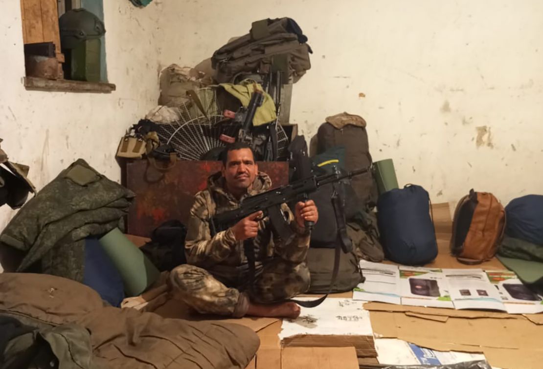 Ramchandra Khadka, from Nepal, is pictured in Bakhmut, Ukraine, where he was fighting for Russia.