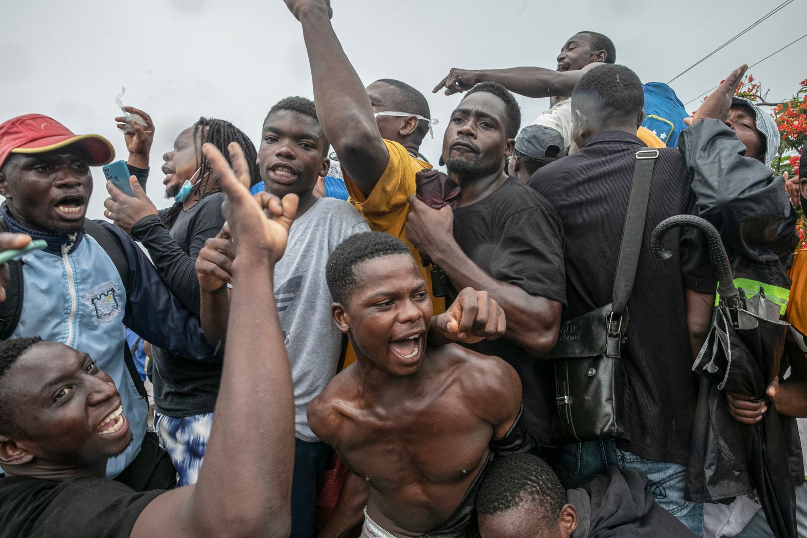 Supporters of Mozambique's main opposition leader, Venancio Mondlane, celebrate in the capital of Maputo after <a href="index.php?page=&url=https%3A%2F%2Fwww.cnn.com%2F2025%2F01%2F09%2Fafrica%2Fmozambique-opposition-leader-returns-from-exile-intl%2Findex.html">Mondlane returned from exile</a> on Thursday, January 9. Mondlane had left the country in October following a disputed election that has sparked months of violent protests and thrown the country into turmoil.