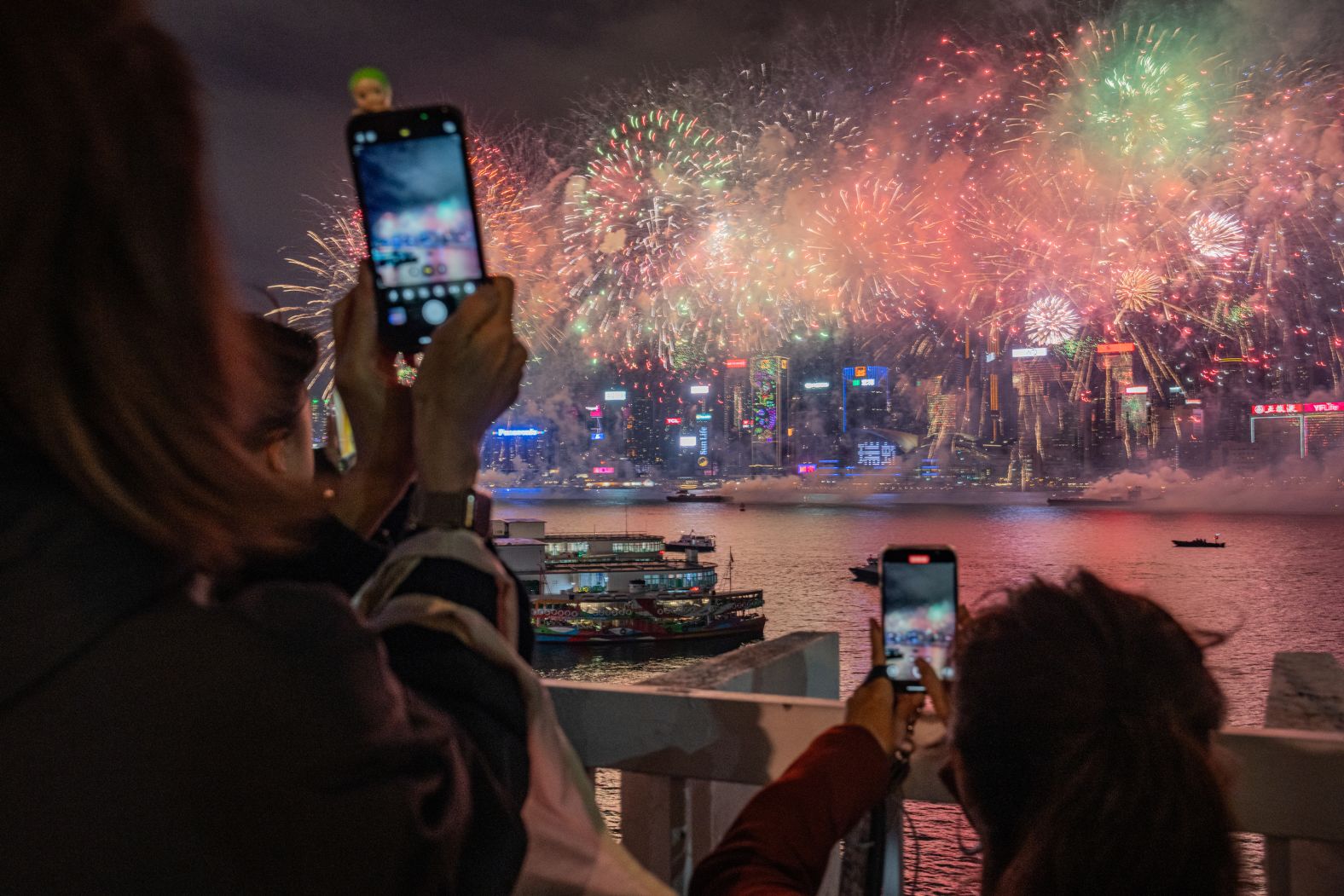 Fireworks illuminate Hong Kong’s Victoria Harbour as people celebrate the second day of the Lunar New Year on Thursday, January 30. <a href="index.php?page=&url=https%3A%2F%2Fwww.cnn.com%2F2025%2F01%2F23%2Fworld%2Fgallery%2Fphotos-this-week-january-16-january-23%2Findex.html">See last week in 44 photos</a>.